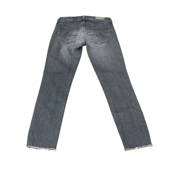 AG Adriano Goldschmied The Prima Ankle Cigarette Jeans Black Denim Frayed Hem 23 - Picture 4 of 16